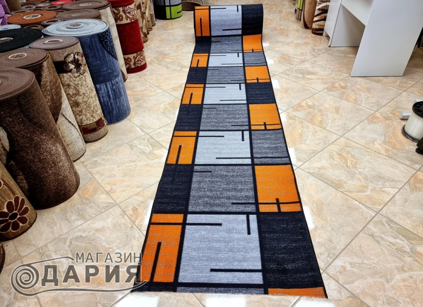Мокетена пътека ERIKA 8010 grey/orange